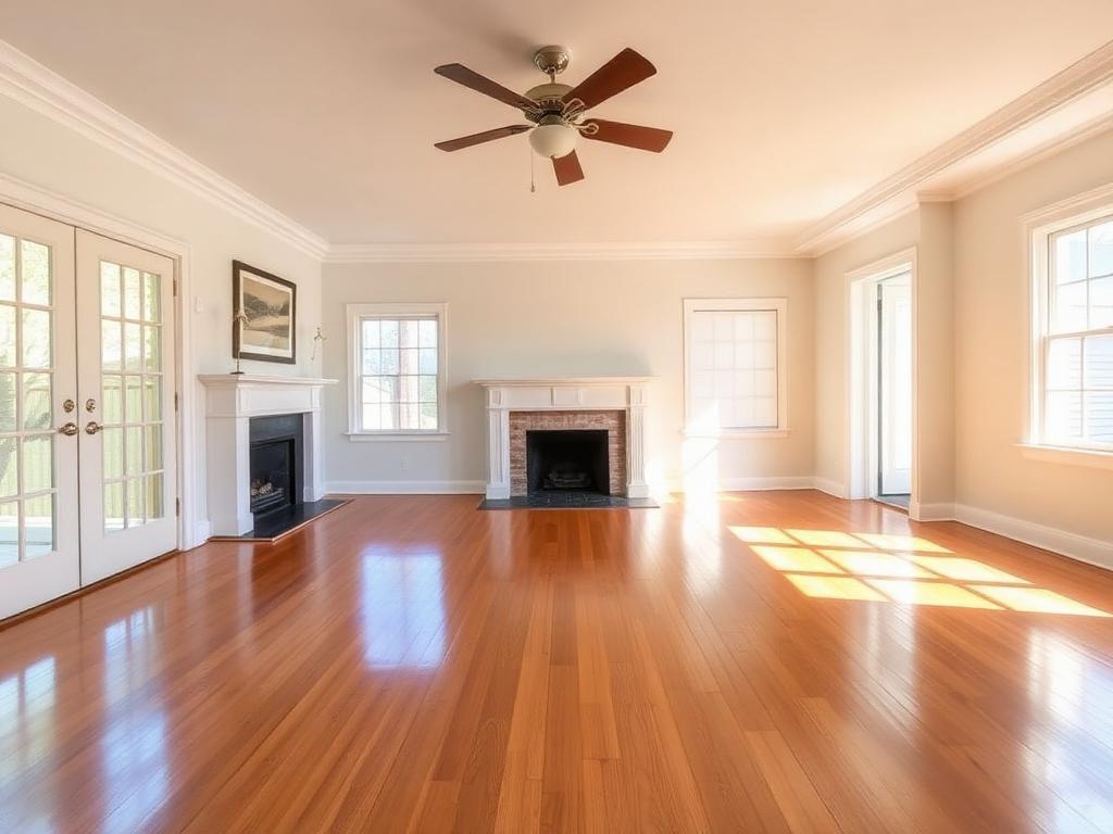 Restored living room after
